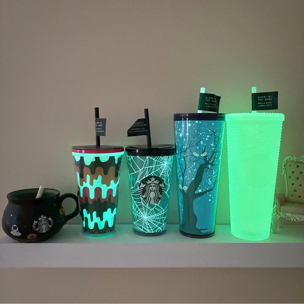 5x Starbucks halloween Glow in the dark Studded
